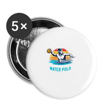 Ich könnte aussehen, als würde ich dir zuhören Wasserball - Buttons groß 56 mm (5er Pack) - Weiß - Vorne