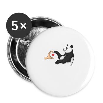 Panda Bear Lover Friend Pandas - Buttons large 2.2''/56 mm (5-pack) - white - Front