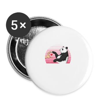 Panda Bear Lover Friend Pandas - Buttons large 2.2''/56 mm (5-pack) - white - Front
