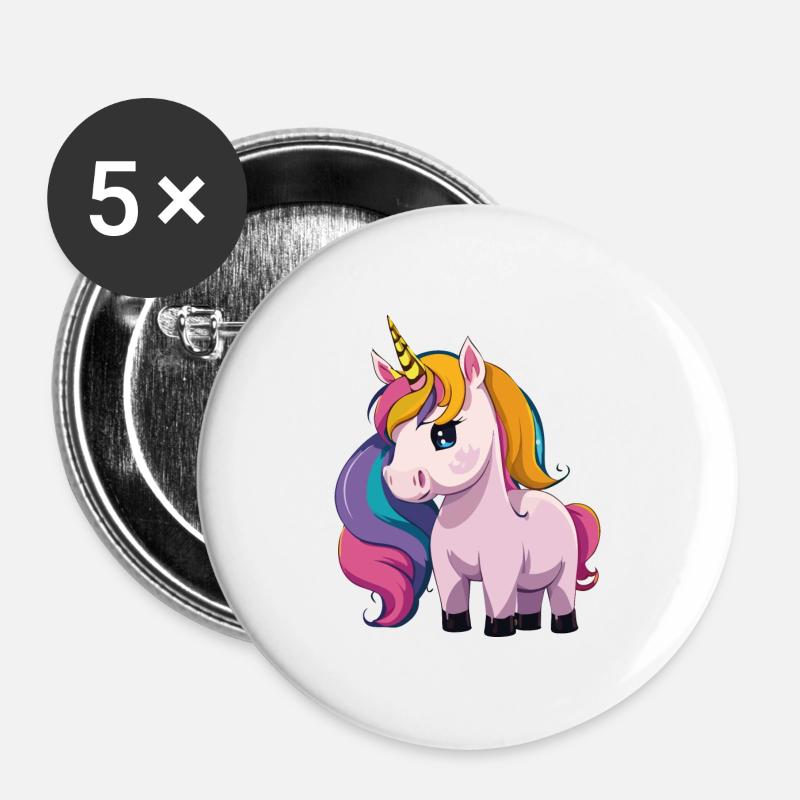 unicorn - Buttons large 2.2''/56 mm (5-pack) - white