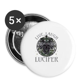 Live Love Lucifer Goth Festival Death Metal - Buttons large 2.2''/56 mm (5-pack) - white - Front