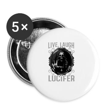 Live Love Lucifer Goth Festival Death Metal - Lot de 5 grands badges (56 mm) - blanc - Devant