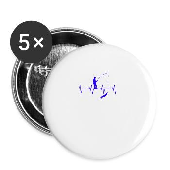 Angel Herzschlag - Buttons groß 56 mm (5er Pack) - Weiß - Vorne