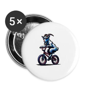 Chèvre Sur BMX Cool Bike Action - Lot de 5 grands badges (56 mm) - blanc - Devant