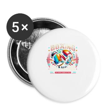 Boxe Grand-mère Grand-mère Boxer Fan - Lot de 5 grands badges (56 mm) - blanc - Devant
