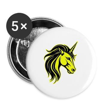 Unicorn Head Portrait Icon - Buttons large 2.2''/56 mm (5-pack) - white - Front