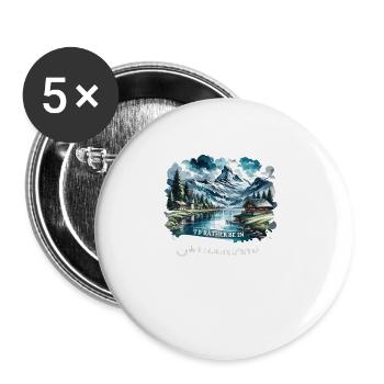 Je préfère être en Suisse vacancier - Lot de 5 grands badges (56 mm) - blanc - Devant