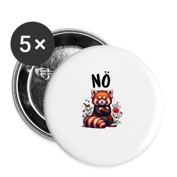 Panda roux Drôle de dicton Nope Renard de Feu - Lot de 5 grands badges (56 mm) - blanc - Devant