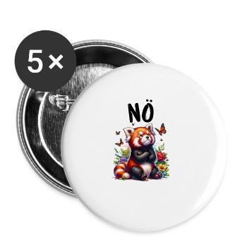Panda roux Drôle de dicton Nope Renard de Feu - Lot de 5 grands badges (56 mm) - blanc - Devant