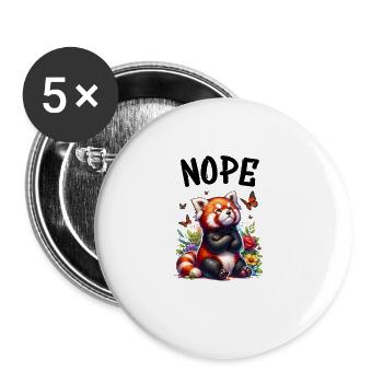 Panda roux Drôle Dicton Non, Renard de Feu - Lot de 5 grands badges (56 mm) - blanc - Devant
