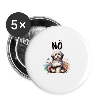 Drôle de dicton havanais non pour les amoureux des chiens - Lot de 5 grands badges (56 mm) - blanc - Devant