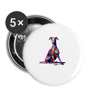Colorful Pop Art Italian Greyhound Italian - Buttons large 2.2''/56 mm (5-pack) - white - Front