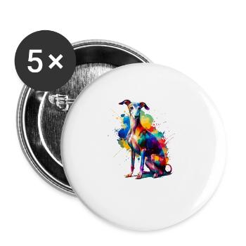 Colorful Splash Art Italian Greyhound Italian - Buttons large 2.2''/56 mm (5-pack) - white - Front