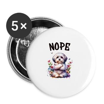 Drôle de dicton havanais non pour les amoureux des chiens - Lot de 5 grands badges (56 mm) - blanc - Devant
