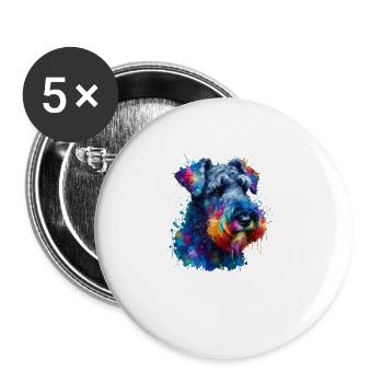 Bunte Splash Art Kerry Blue Terrier Terrier - Buttons groß 56 mm (5er Pack) - Weiß - Vorne