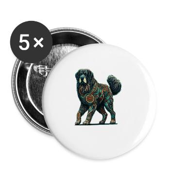 Mandala Art Komondor Hungarian Sheepdog Komondors - Buttons large 2.2''/56 mm (5-pack) - white - Front