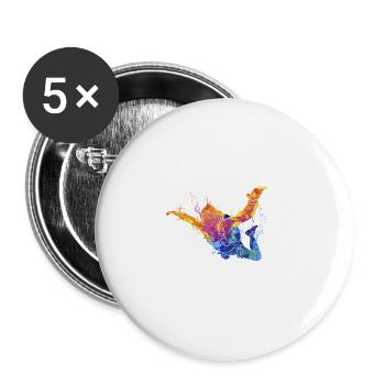 Skydive Freefly Fallschirmspringer Shirt Skydiving - Buttons groß 56 mm (5er Pack) - Weiß - Vorne