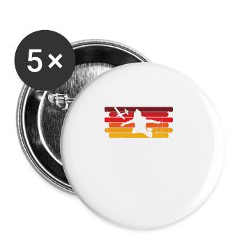 Skydive Freefly Fallschirmspringer Shirt Skydiving - Buttons groß 56 mm (5er Pack) - Weiß - Vorne
