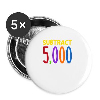 Soustrayez 5 000 points d’aura Trendy Viral - Lot de 5 grands badges (56 mm) - blanc - Devant