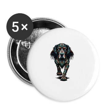 Mandala Art English Setter Laverack Setter - Buttons large 2.2''/56 mm (5-pack) - white - Front