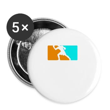 Boxen Martial Arts Boxing Box Club Boxer - Buttons large 2.2''/56 mm (5-pack) - white - Front
