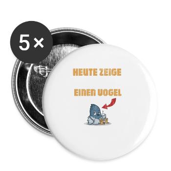 Oiseau pour les farceurs et les amateurs d’humour nerd - Lot de 5 grands badges (56 mm) - blanc - Devant