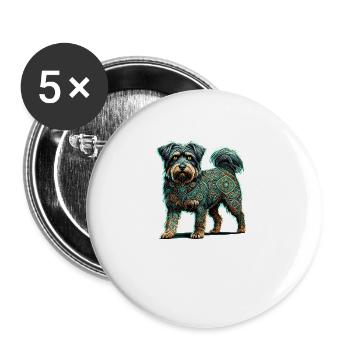 Mandala Art Tibetan Terrier Terriers - Buttons large 2.2''/56 mm (5-pack) - white - Front