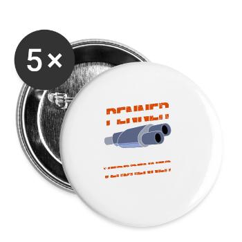 Tuner automobile, Mécanicien automobile, Voiture de course, Tuning - Lot de 5 grands badges (56 mm) - blanc - Devant