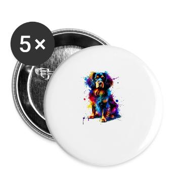 Bunte Splash Art Kleine Münsterländer - Buttons groß 56 mm (5er Pack) - Weiß - Vorne