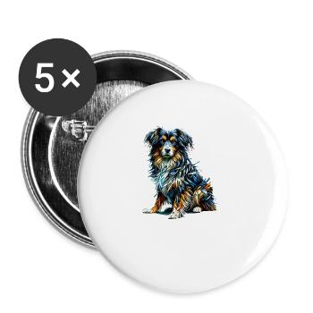 Polygon Art Small Münsterländer Munsterlander - Buttons large 2.2''/56 mm (5-pack) - white - Front