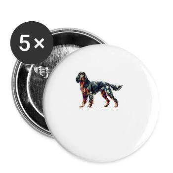 Art géométrique Gordon Setter Setters - Lot de 5 grands badges (56 mm) - blanc - Devant