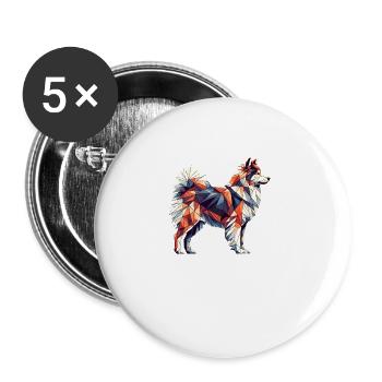 Geometric Art Icelandic Sheepdog - Buttons large 2.2''/56 mm (5-pack) - white - Front