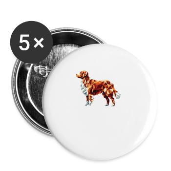 Geometrische Kunst Nova Scotia Ente Tolling Retriever - Buttons groß 56 mm (5er Pack) - Weiß - Vorne