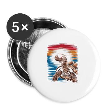 Tortoise Coolest Pet On Earth Retro Sunglasses - Buttons large 2.2''/56 mm (5-pack) - white - Front