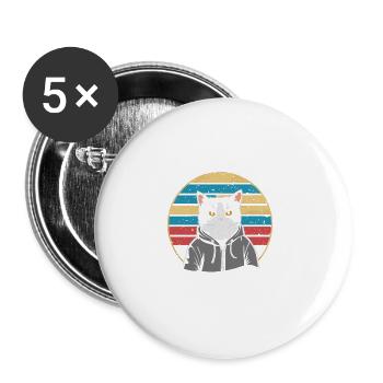 Funny cat saying: I have to give a shit - Buttons large 2.2''/56 mm (5-pack) - white - Front