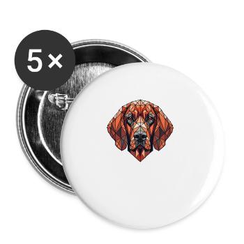 Geometric Art Redbone Coonhound - Buttons large 2.2''/56 mm (5-pack) - white - Front