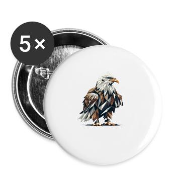 Geometric Art Bald Eagle Bald Eagles - Buttons large 2.2''/56 mm (5-pack) - white - Front