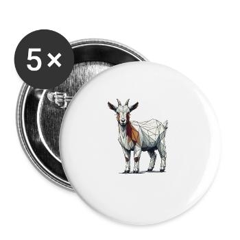 Geometric Art Goats Farm Animal Goat Lover - Buttons large 2.2''/56 mm (5-pack) - white - Front