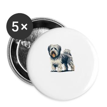 Geometric Art Havanese Havaneses - Buttons large 2.2''/56 mm (5-pack) - white - Front