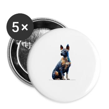 Polygon Art Peruvian Hairless Dog - Buttons large 2.2''/56 mm (5-pack) - white - Front