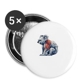 Geometric Art Koala Koalas - Buttons large 2.2''/56 mm (5-pack) - white - Front