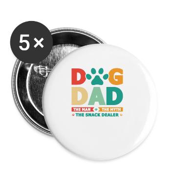 Vintage Dog Dad Dog Lover Animal Lovers Dog - Buttons large 2.2''/56 mm (5-pack) - white - Front