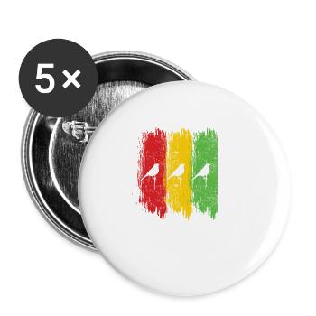Musique Rastafari Vibes Uniquement Rasta Jamaïque Reggae - Lot de 5 grands badges (56 mm) - blanc - Devant