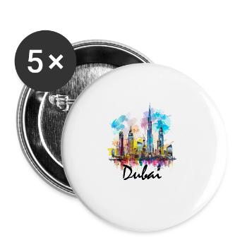 Dubai Skyline Arab Emirates - Buttons groß 56 mm (5er Pack) - Weiß - Vorne