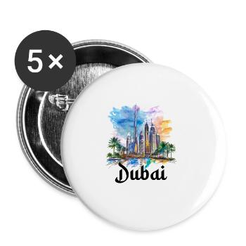 Dubai Skyline Arab Emirates - Buttons groß 56 mm (5er Pack) - Weiß - Vorne