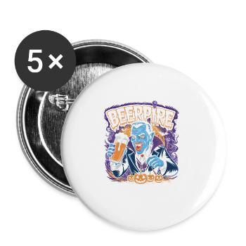 Beerpire Vampire Beer Halloween - Buttons large 2.2''/56 mm (5-pack) - white - Front