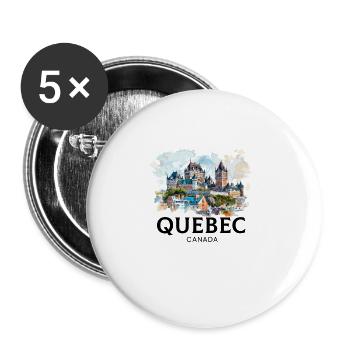 Quebec Canada Montreal, quebec flag - Buttons groß 56 mm (5er Pack) - Weiß - Vorne
