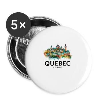 Quebec Canada Montreal, quebec flag - Buttons groß 56 mm (5er Pack) - Weiß - Vorne
