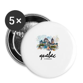 Quebec Canada Montreal, quebec flag - Buttons groß 56 mm (5er Pack) - Weiß - Vorne