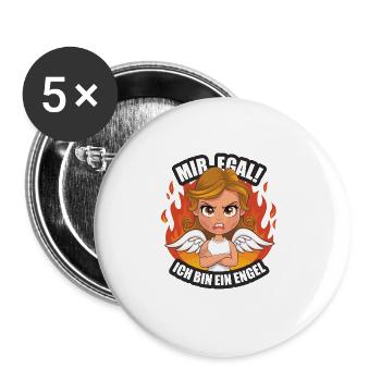 I don't care! I'm an angel funny sarcasm - Buttons large 2.2''/56 mm (5-pack) - white - Front